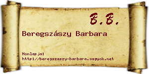 Beregszászy Barbara névjegykártya